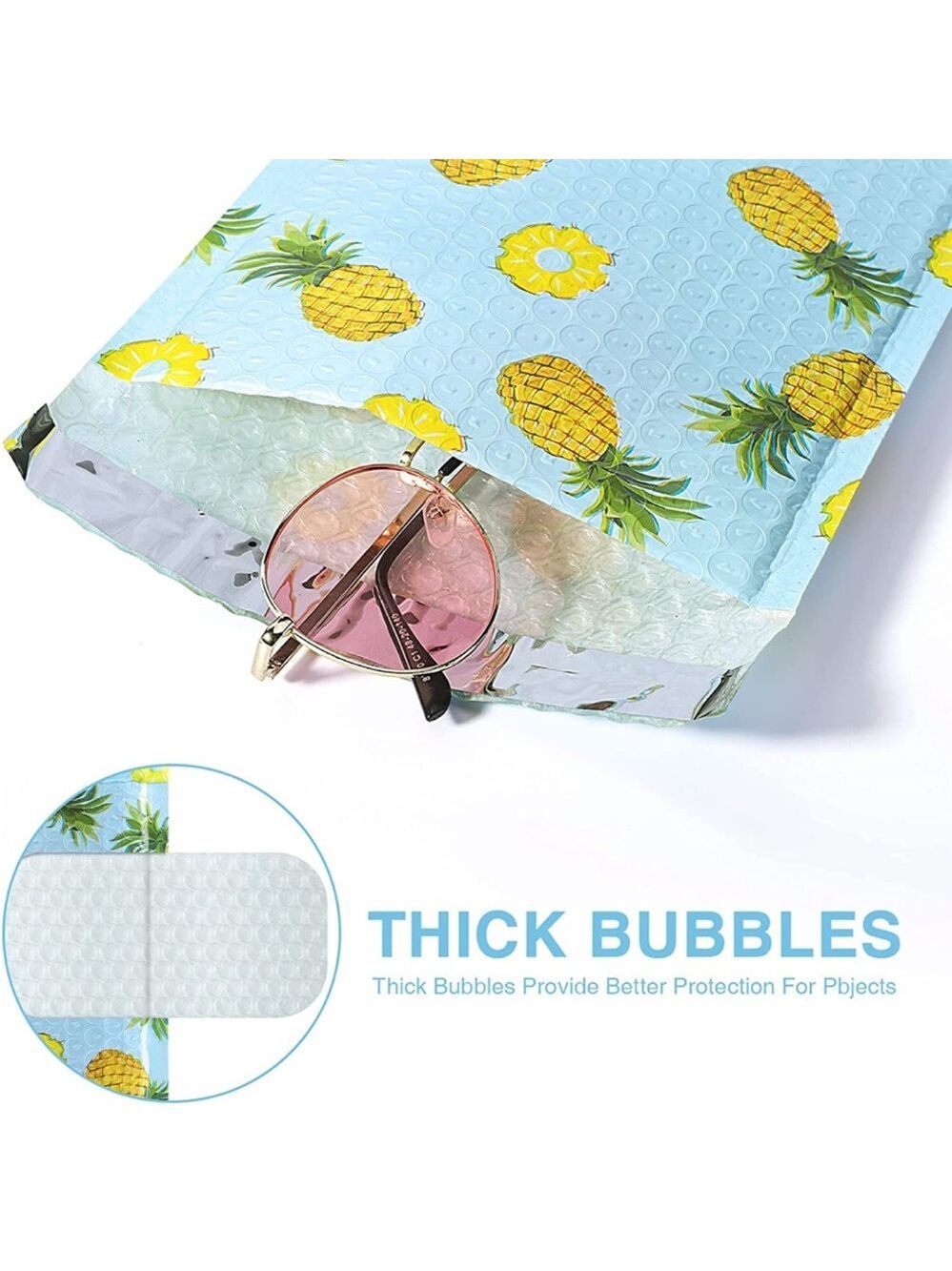 8 Count 8.5” X 12” Pineapple Bubble Mailers, Shipping Supplies, PRICE IS FIRM - Picture 3 of 5